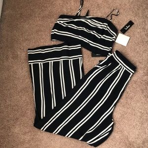 Lulus Navy and White Striped Set size M